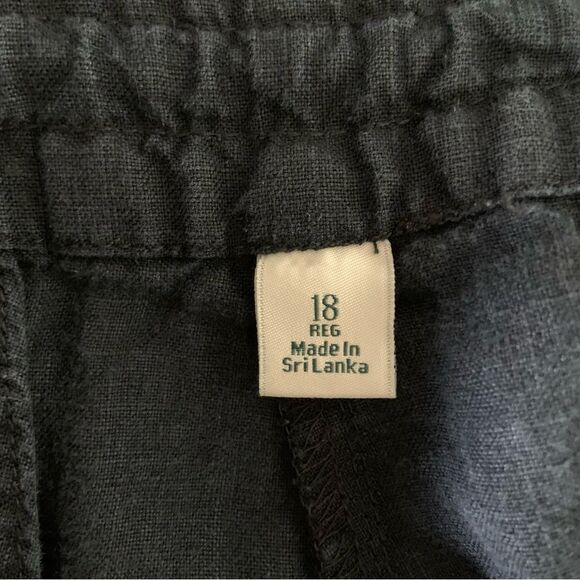 L.L. BEAN Women’s Classic Fit Linen Pants Black Style 294426 - Picture 8 of 15